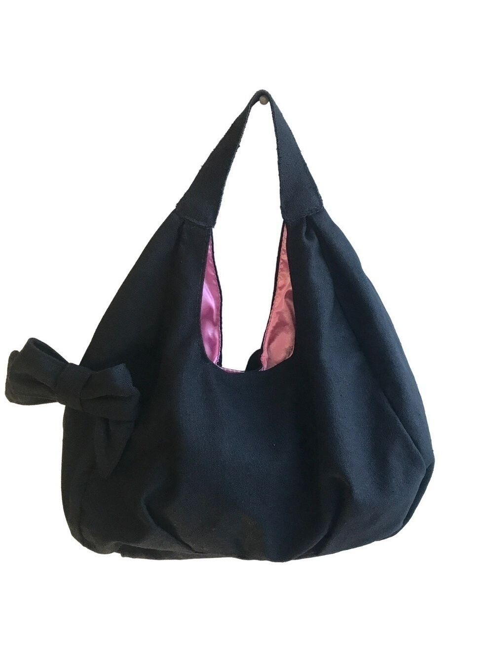 CHI Satchel Bag Black with Pink Lining with a Bow